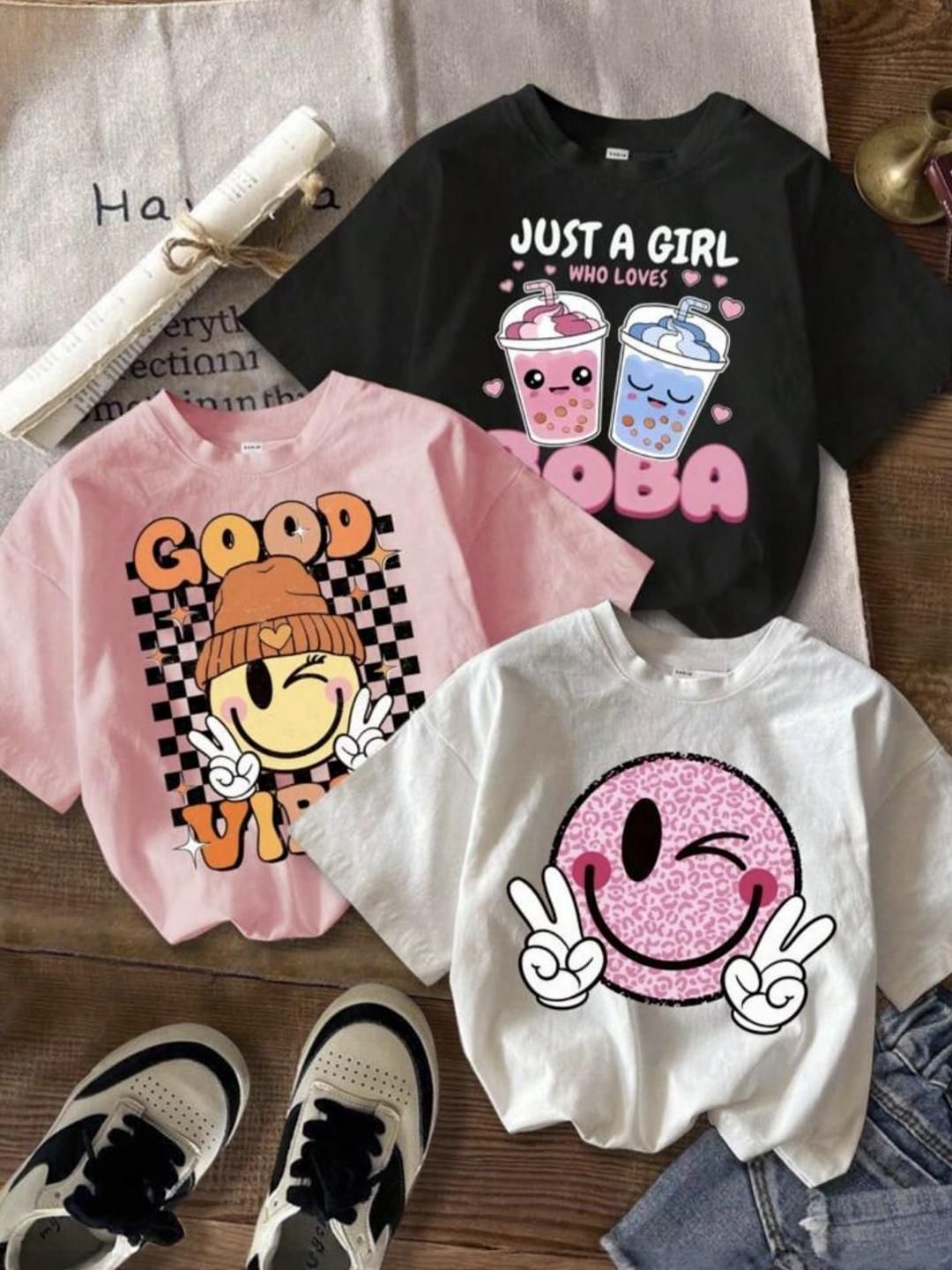 DAMN GUD DG Kids Pack of 3 Printed T-shirt