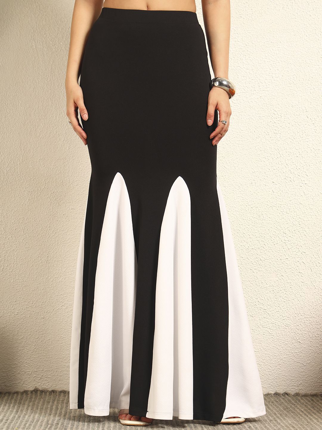 BAESD Women Colourblocked A-Line Maxi Skirt