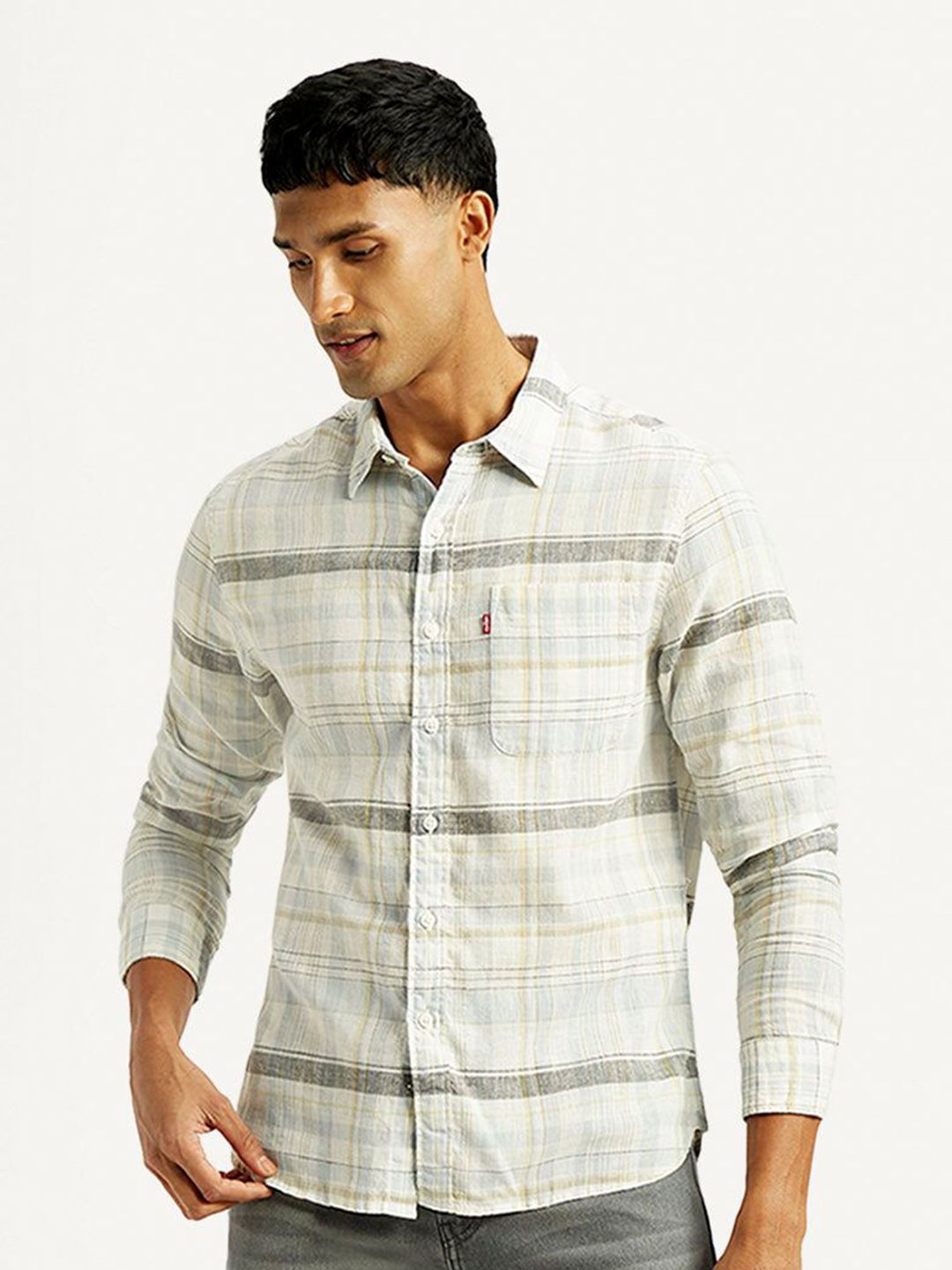 Checked Spread Collar Shirt Levis Checked Spread Collar Slim Fit Shirt