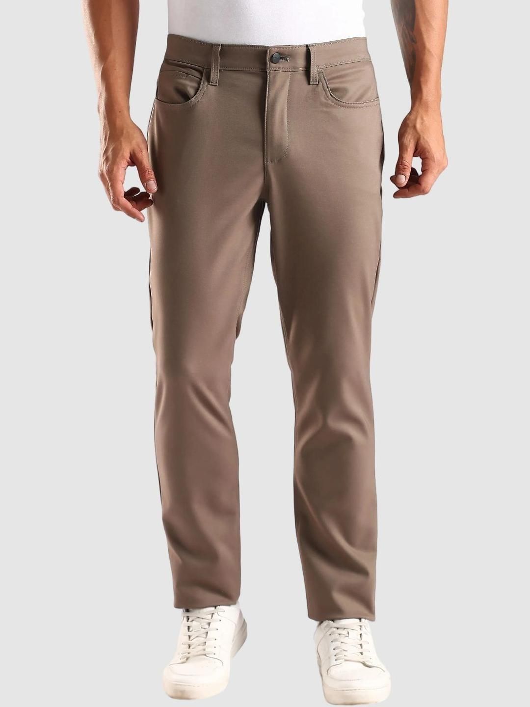 Calvin Klein Jeans Men Mid Rise Regular Fit Chinos Trousers