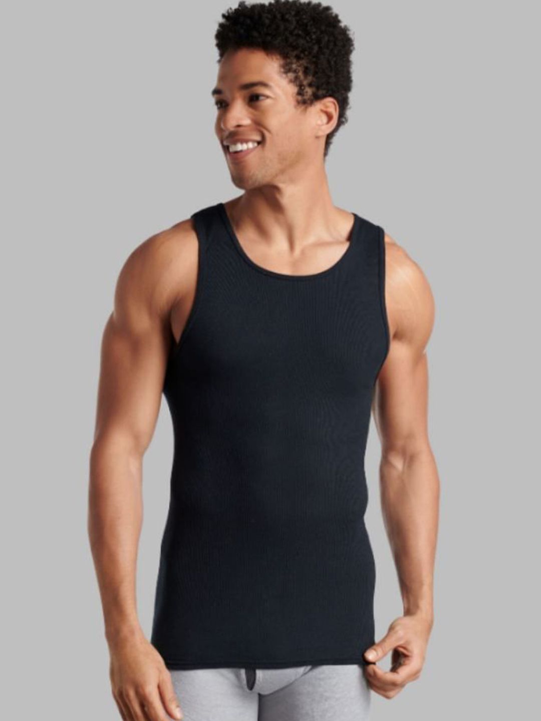INDIAN THREADS Men Pack Of 2 Cotton Round Neck Gym Vests