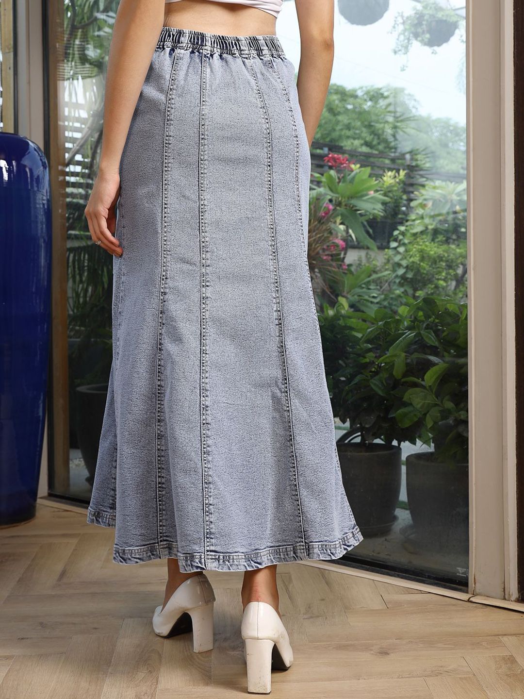 Buy plusS Women Denim A-Line Maxi Skirt - Skirts for Women