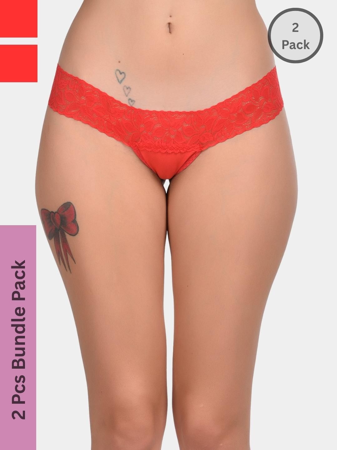 LoveAasan Women Pack Of 2 Thong Panty
