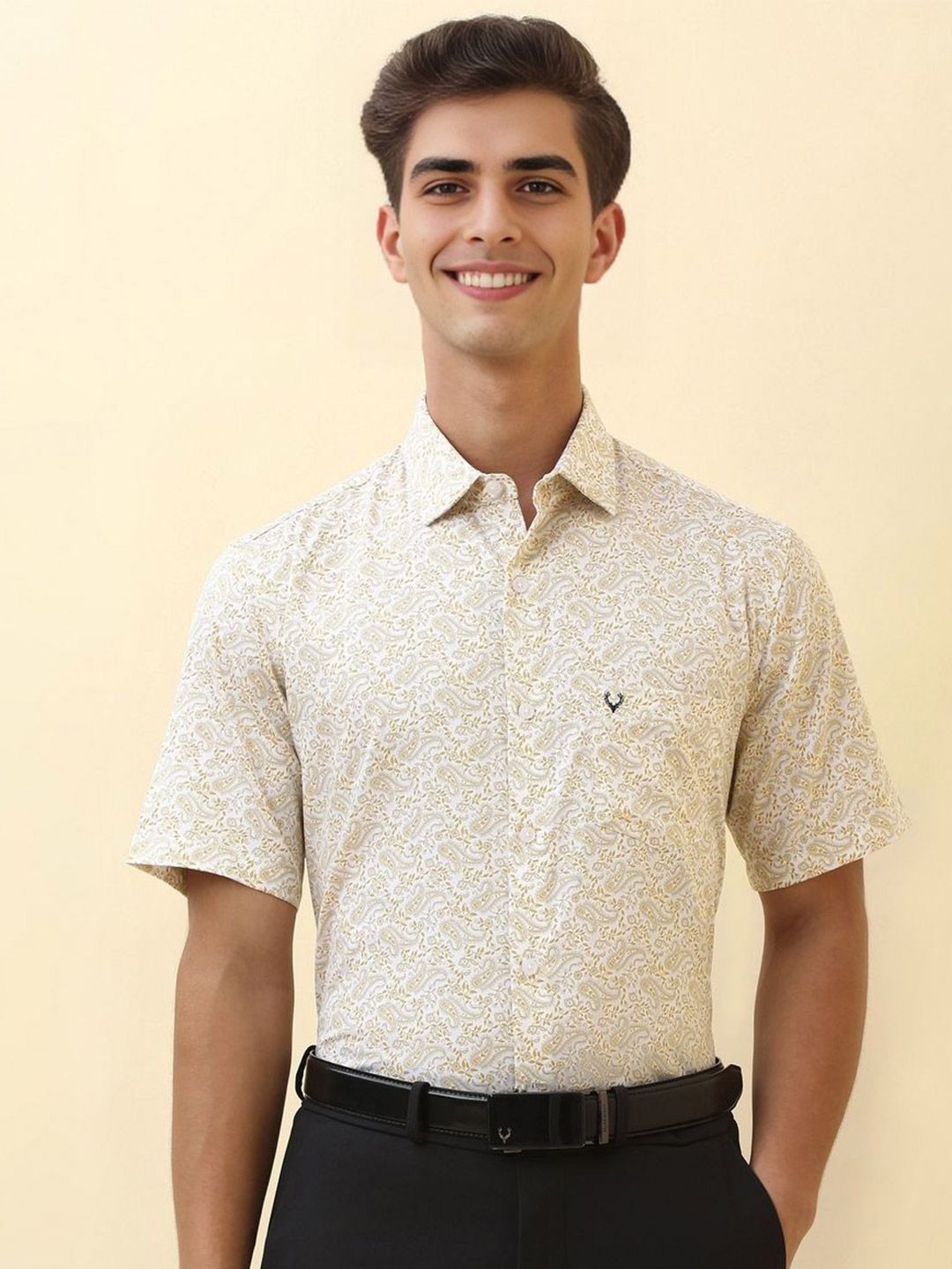 Allen Solly Men Floral Printed Spread Collar Pure Cotton Formal Shirt