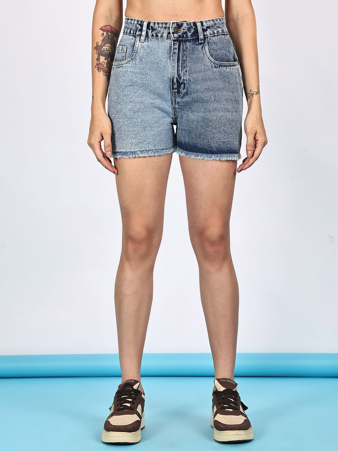 PUELLA Women High-Rise Denim Shorts
