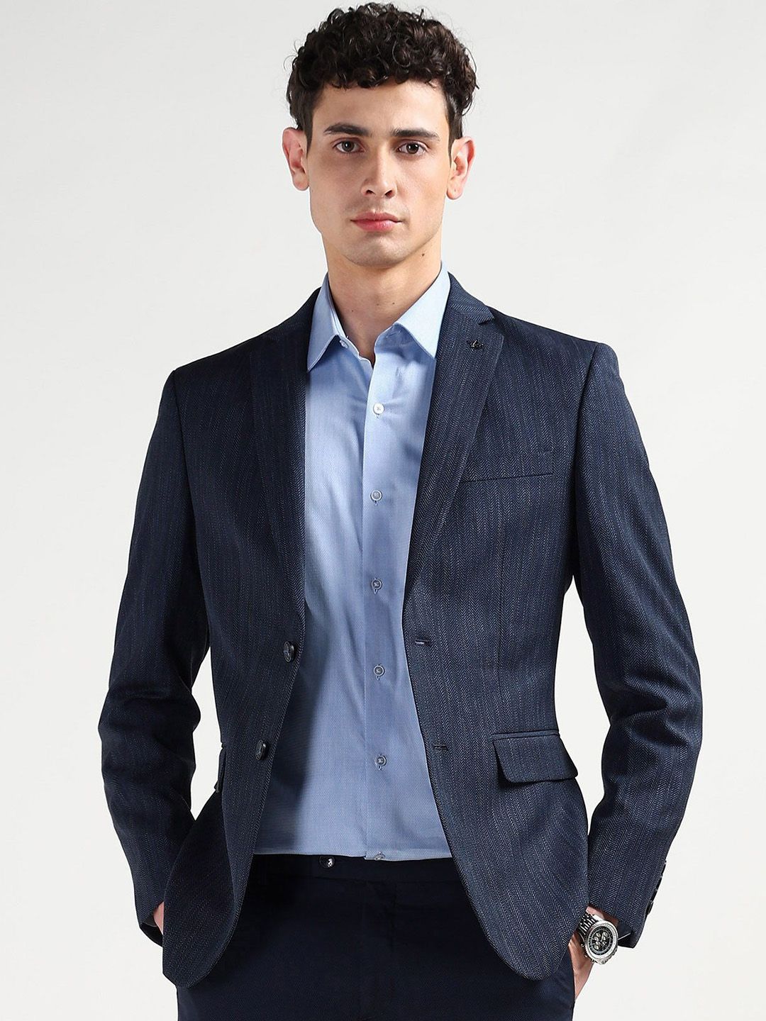 Arrow Men Notched Lapel Tailored-Fit Single Breasted Blazer