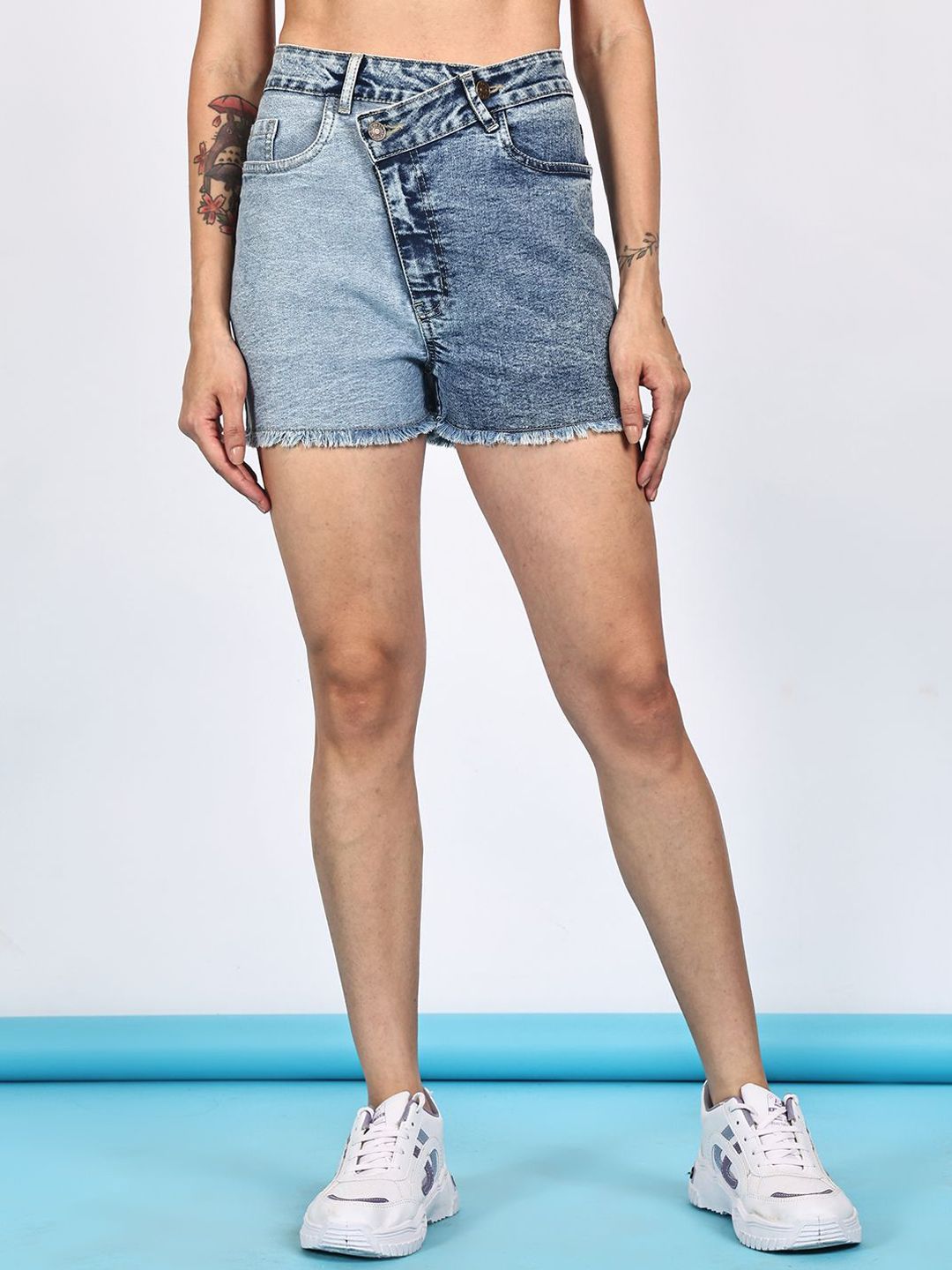 PUELLA Women High-Rise Denim Shorts