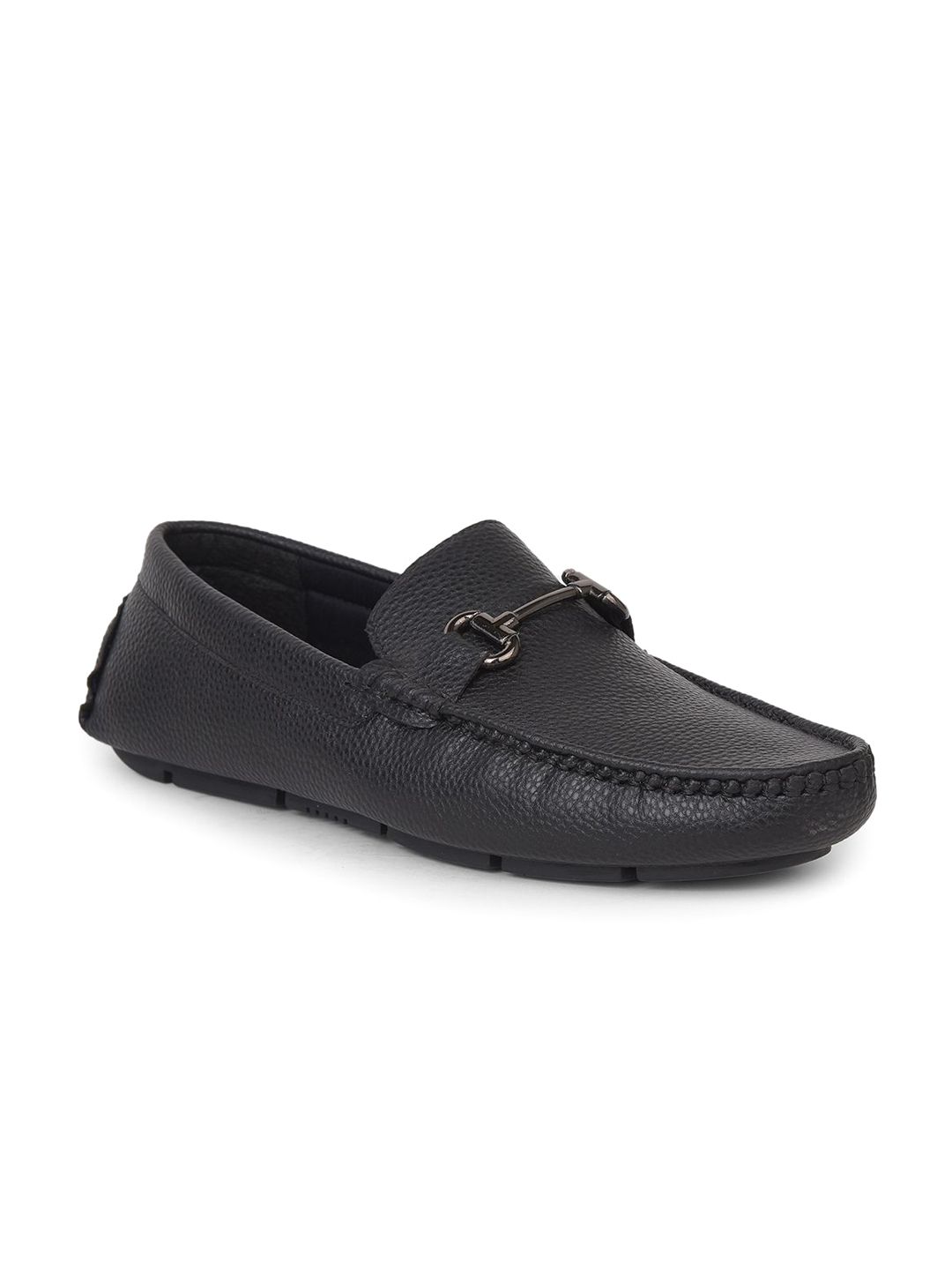 Bata Men Textured Casual Horsebit Loafers