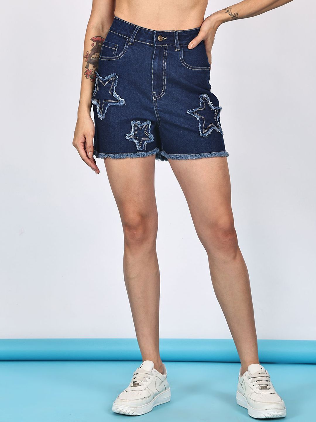 PUELLA Women High-Rise Denim Shorts