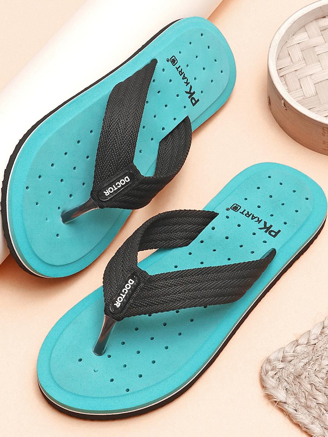 PKKART Men Blue EVA Thong Flip-Flops