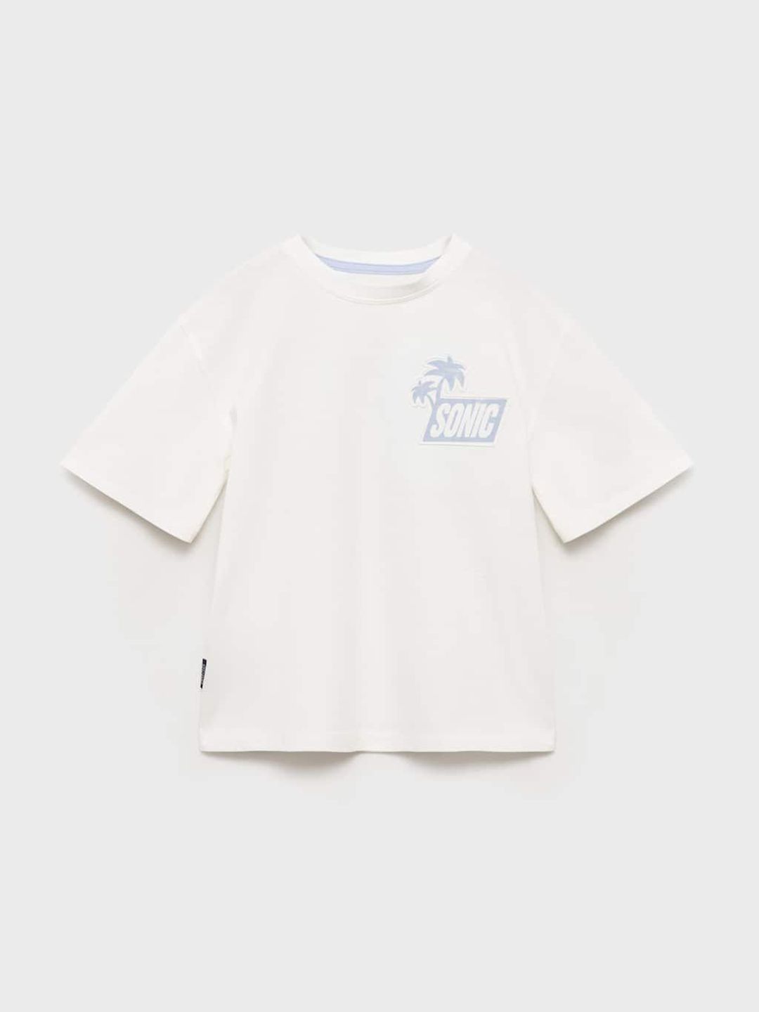 Mango Kids Boys Graphic Printed Drop-Shoulder Sleeves Pure Cotton T-shirt