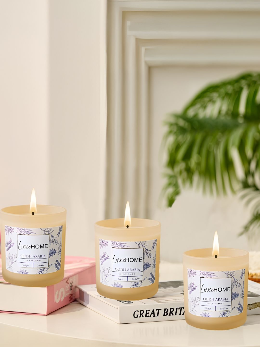 Buy LUXEHOME INTERNATIONAL Set of 3 Oudh Arabia Jar Candle