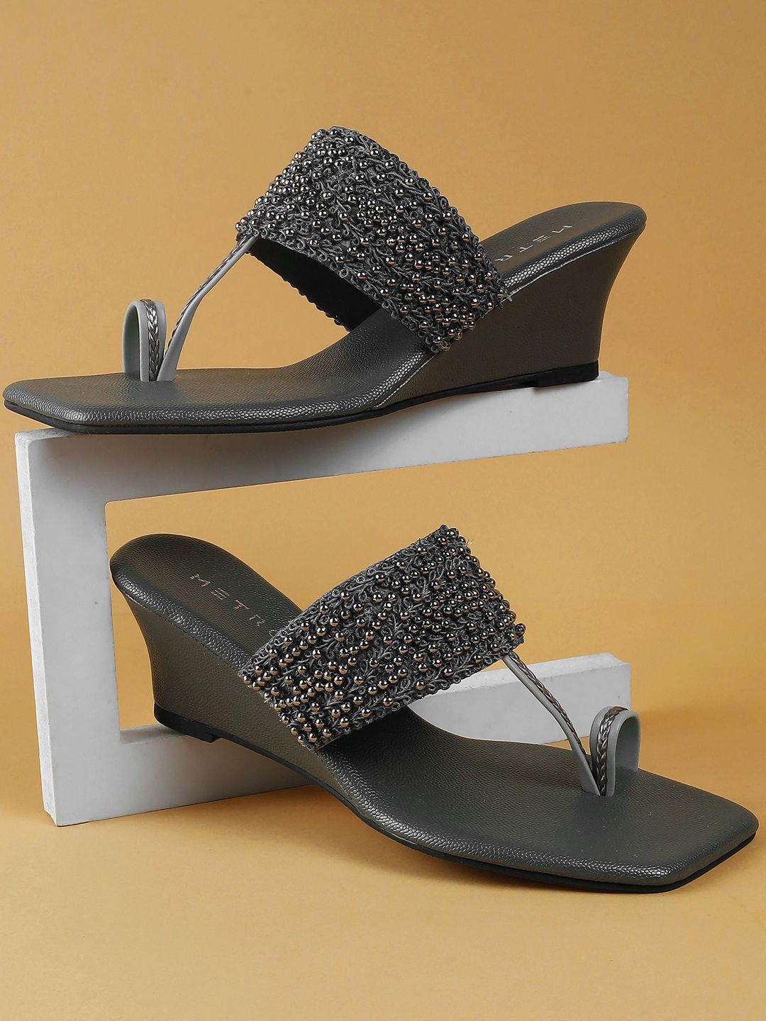 Metro Embellished Wedge Sandals