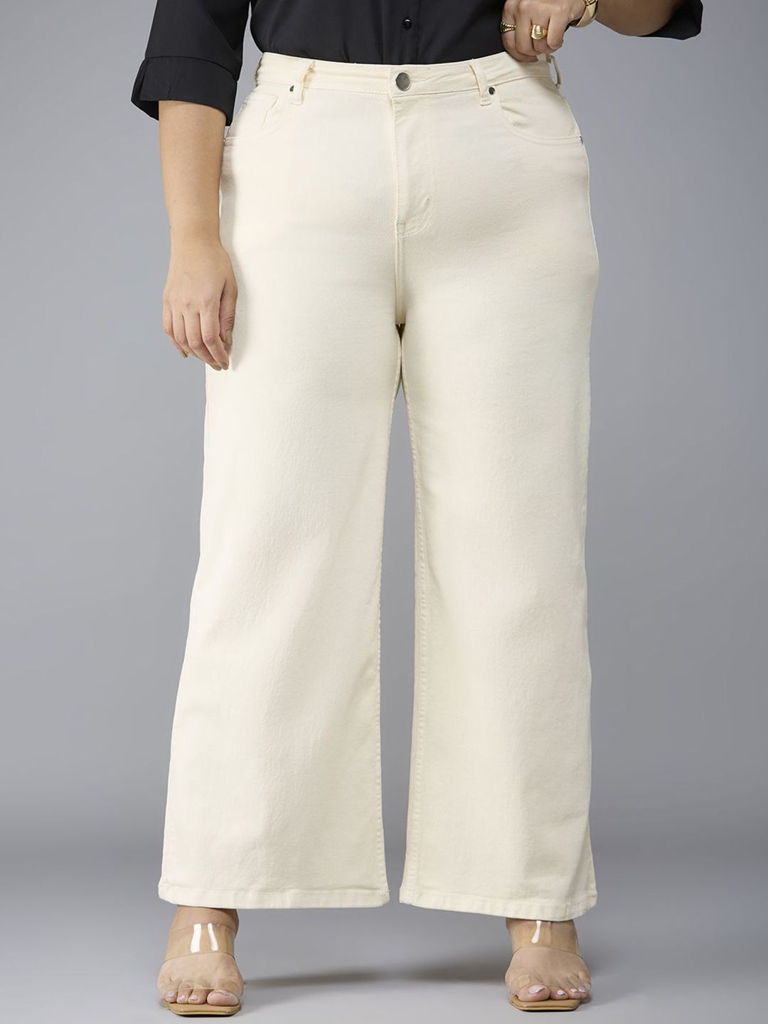 Style Quotient Plus Size Women Wide Leg High-Rise Stretchable Jeans