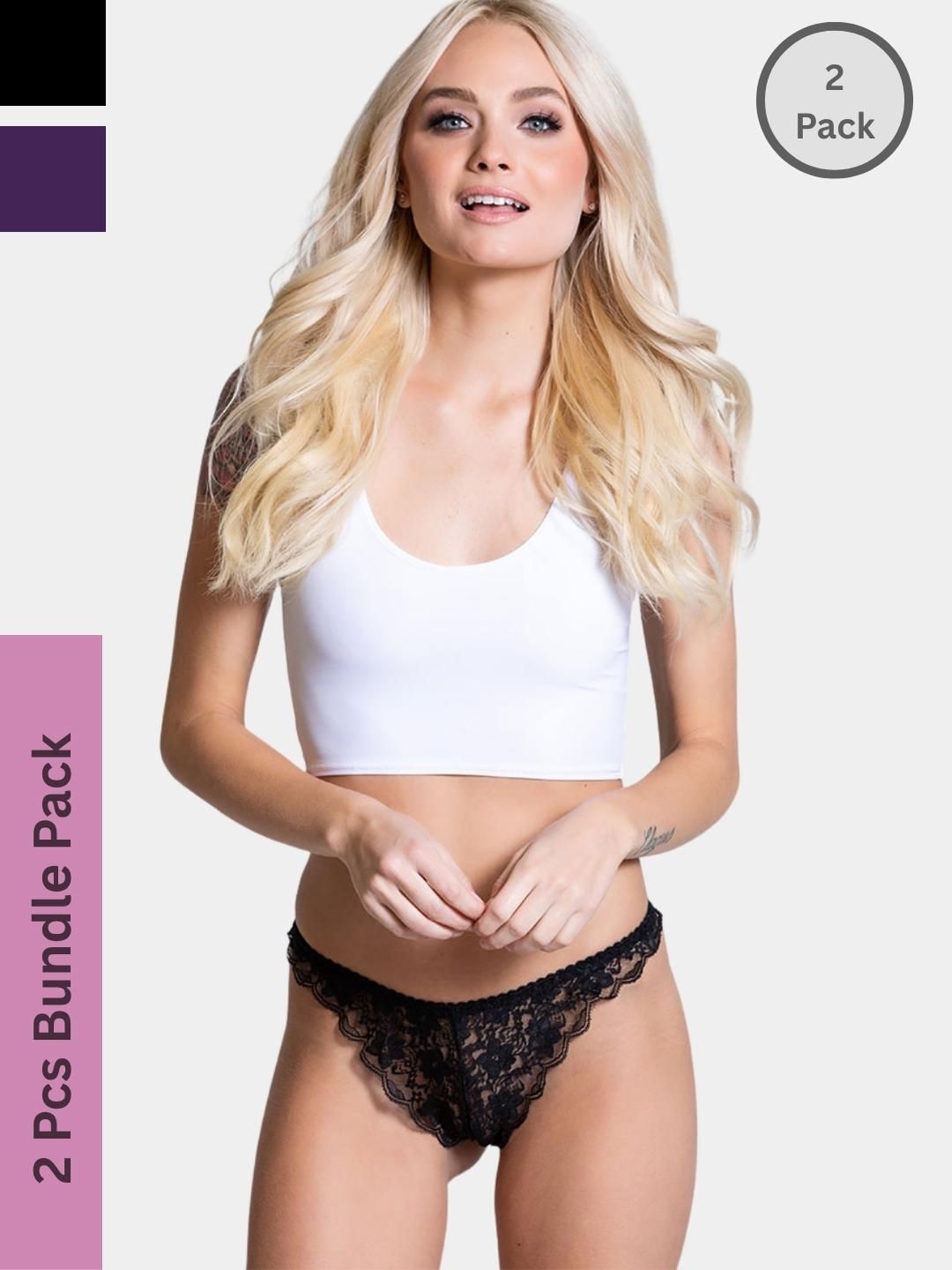 MYZA Women Black Nylon Mid-Rise Bikini Briefs