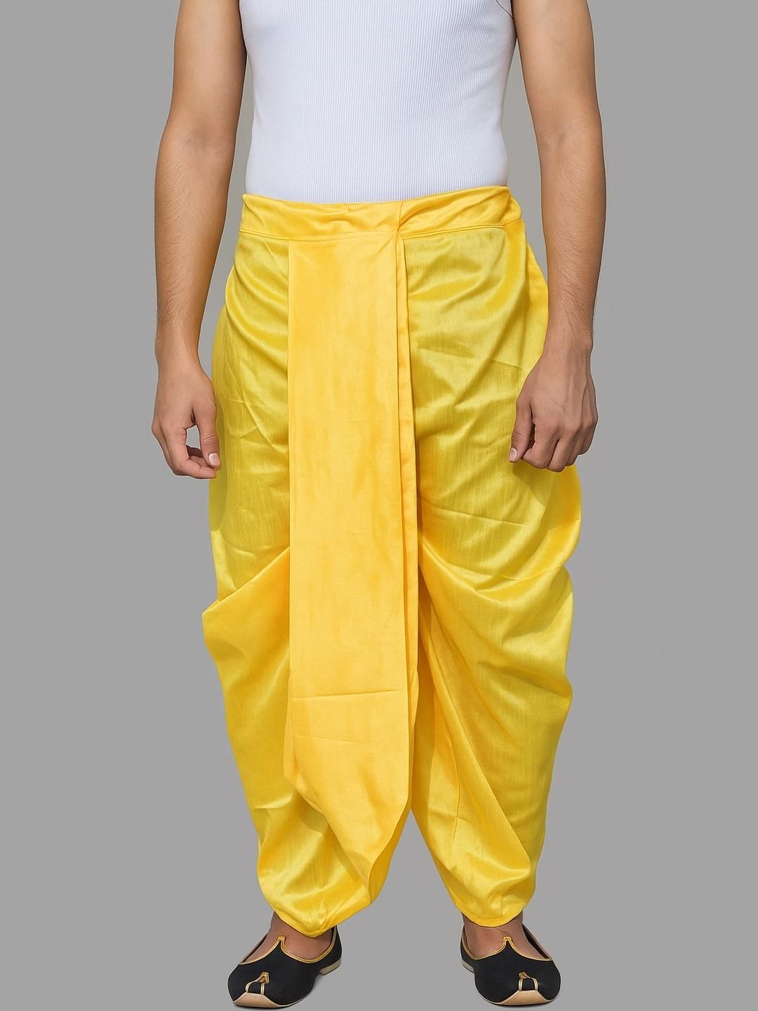 AMIT ONLINE Men Yellow Dupion Silk Dhoti Pant
