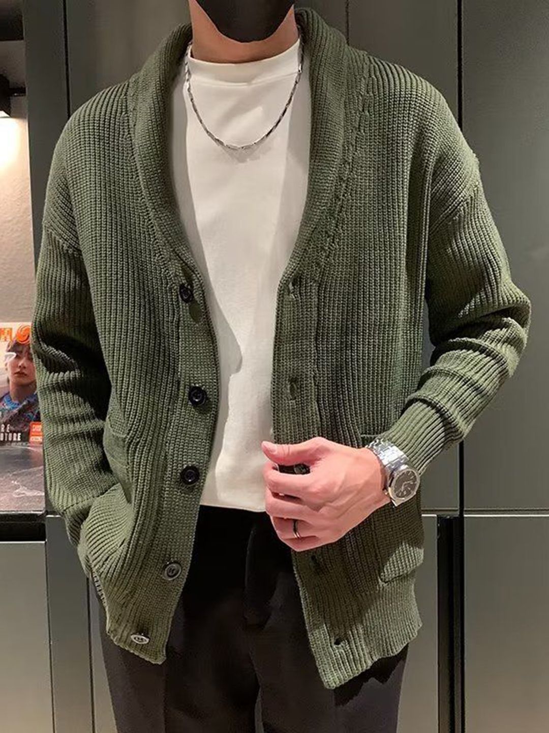 StyleCast Men Shawl Collar Open Front Jacket