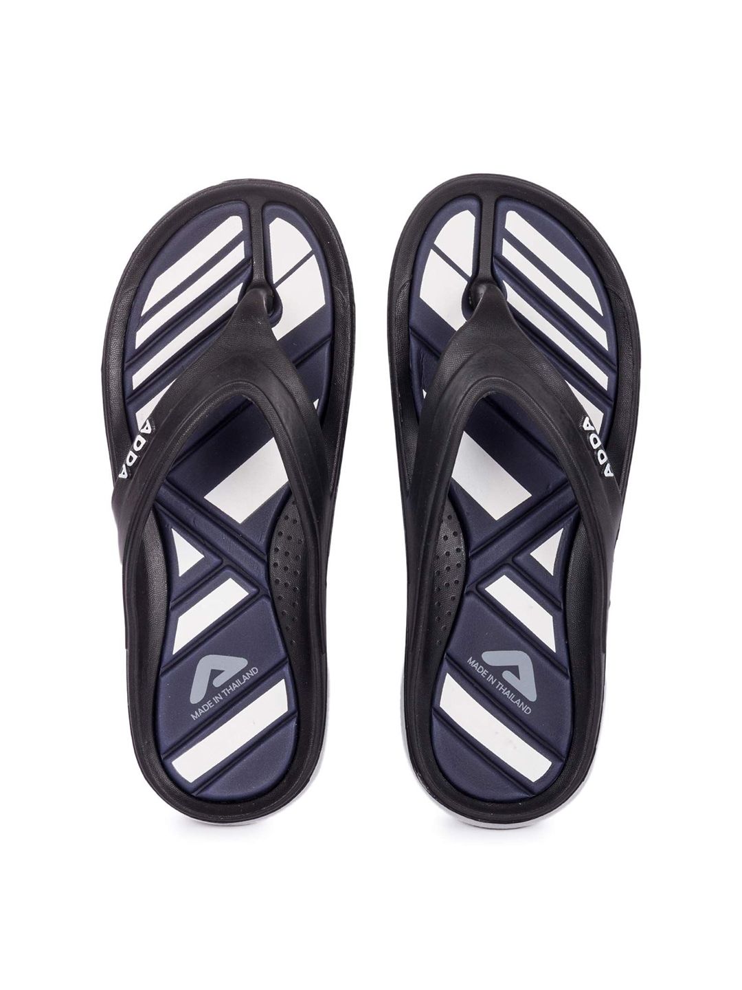 Adda Men Colourblocked Rubber Thong Flip-Flops