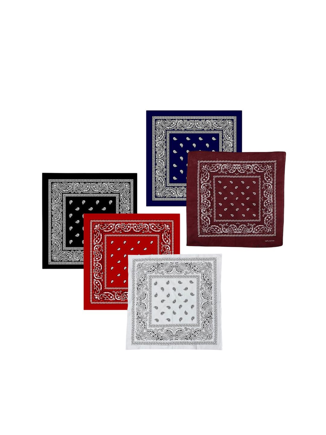 S4S Unisex Pack of 5 Printed Pure Cotton Bandana Headband