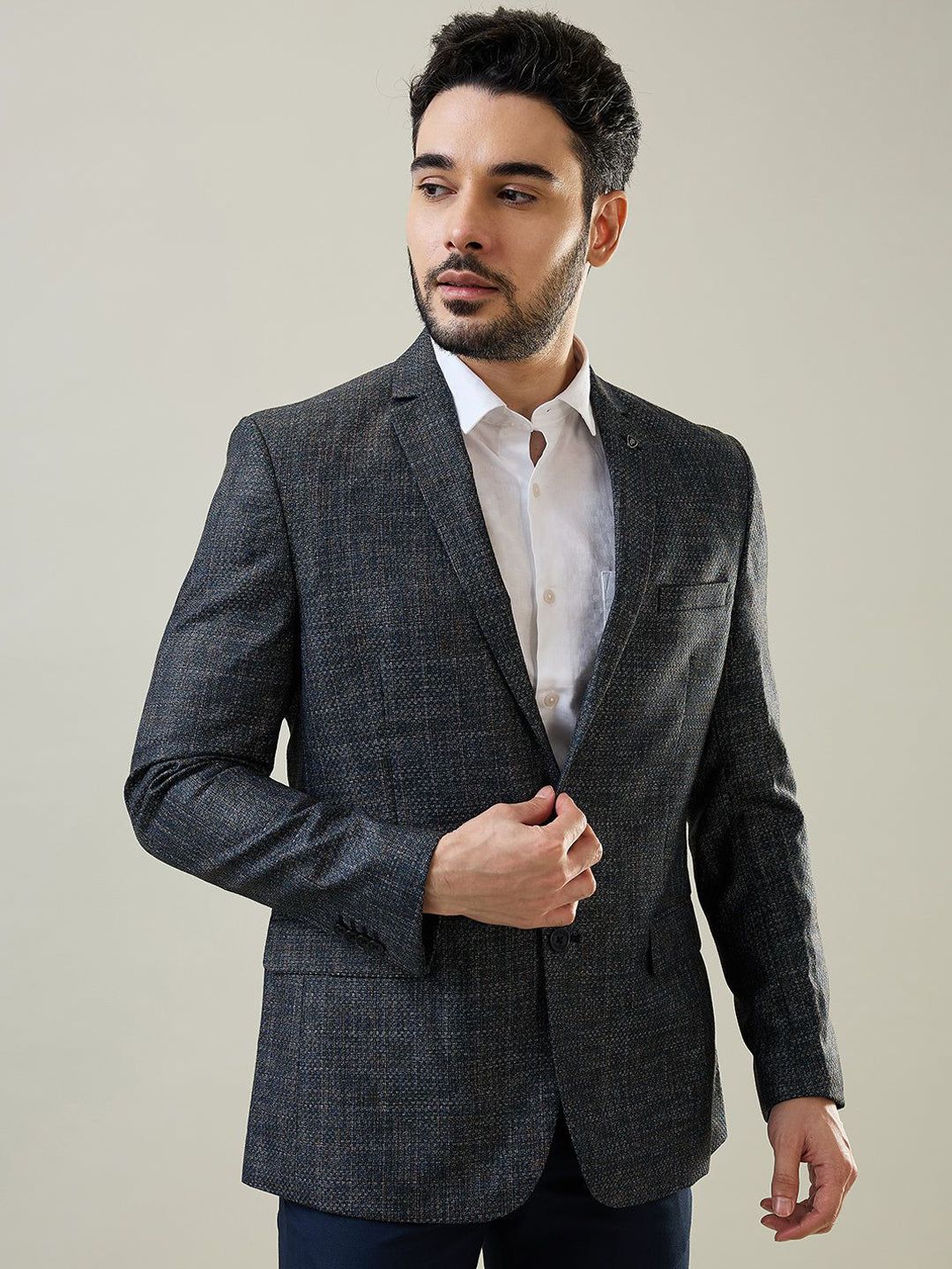 TIM PARIS Notched Lapel Slim-Fit Single-Breasted Formal Balzer