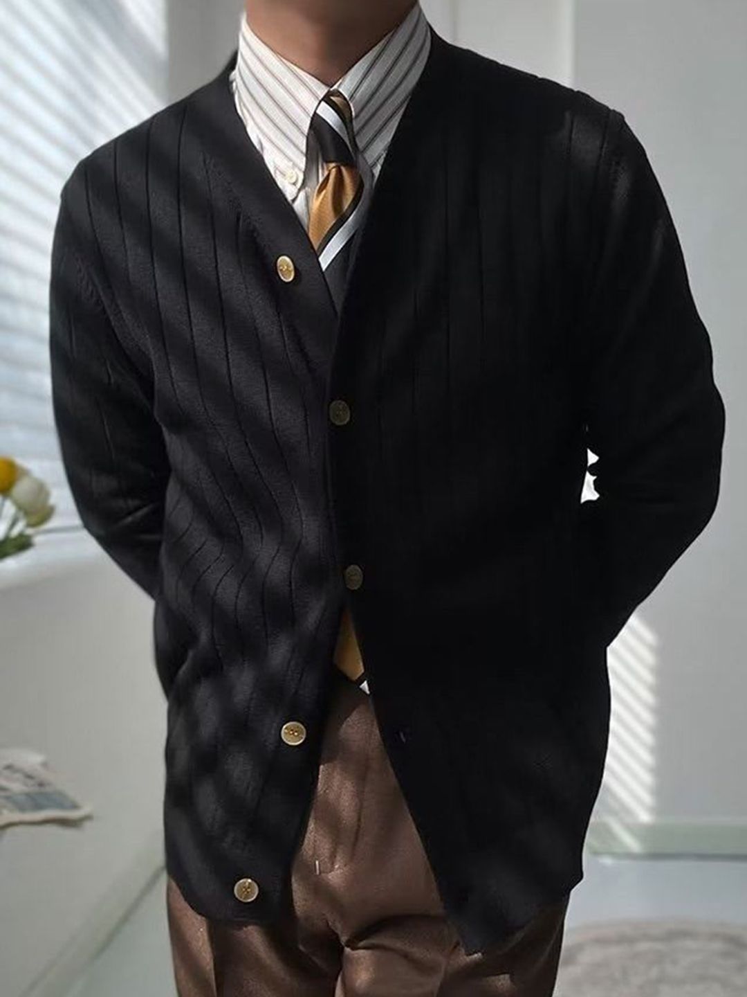 StyleCast Men Shawl Collar Open Front Jacket