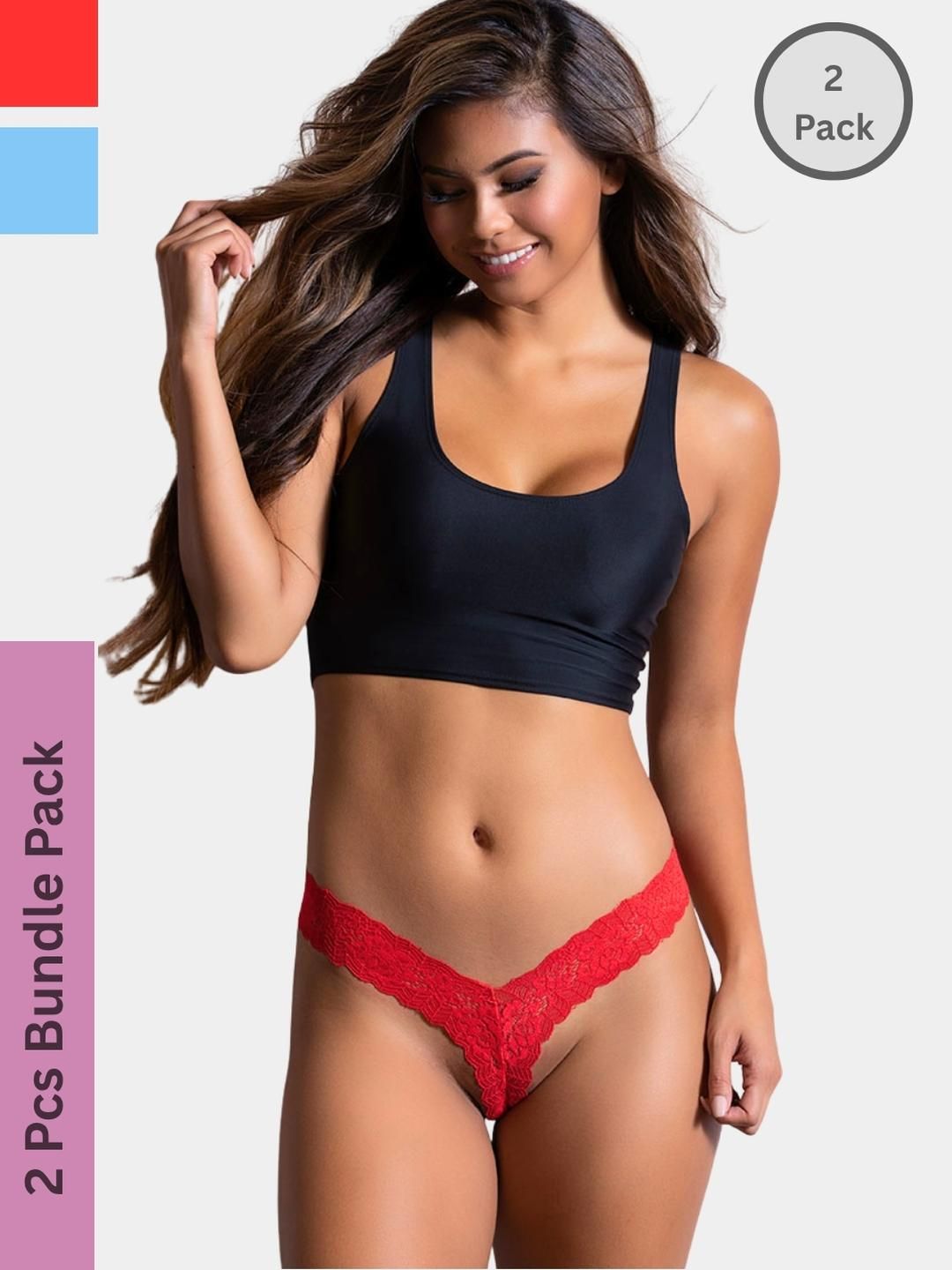 MYZA Women Red Nylon Mid-Rise Hipster Briefs