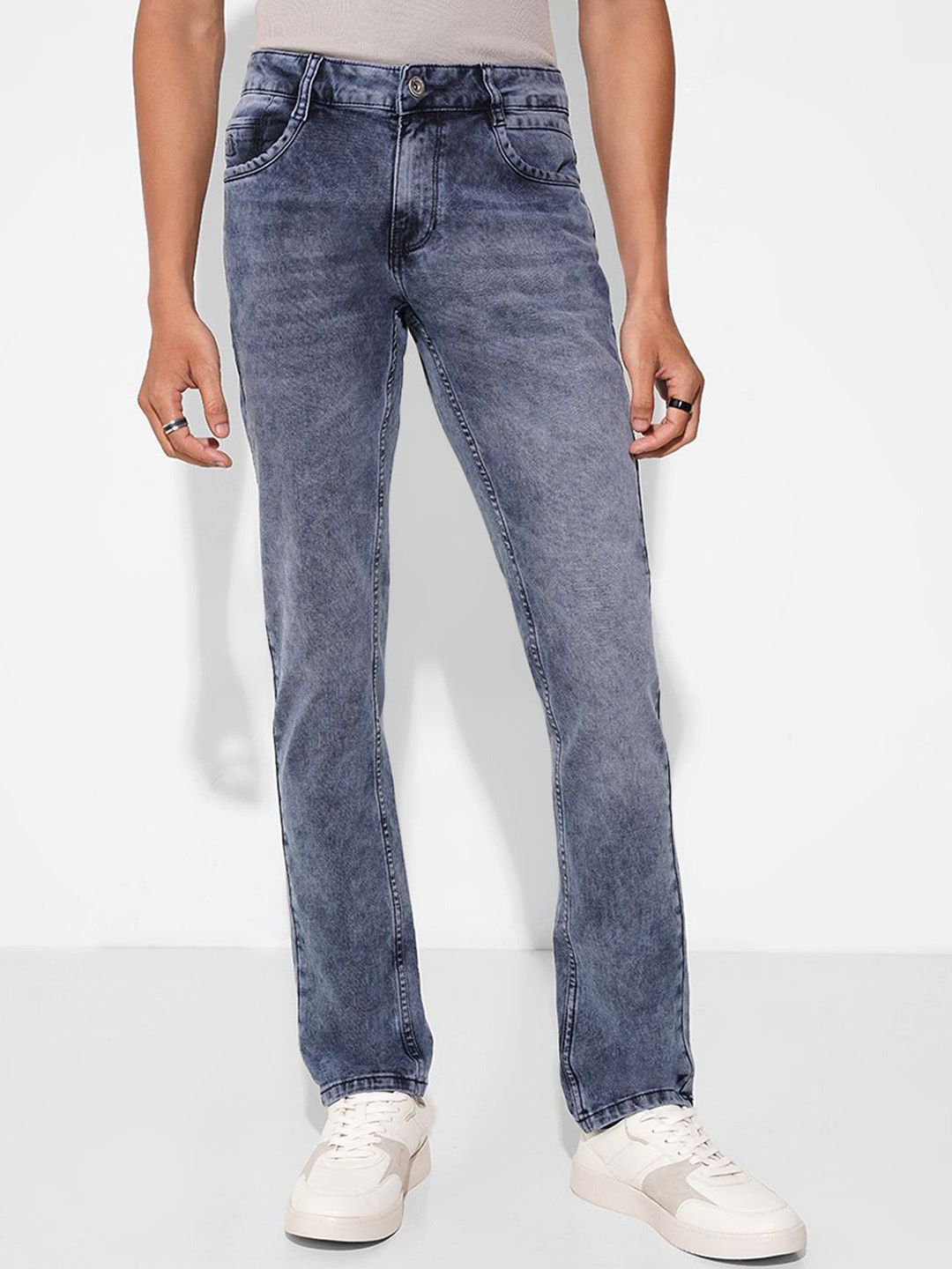 SF JEANS by Pantaloons Men Slim Fit Mid-Rise Heavy Fade Jeans