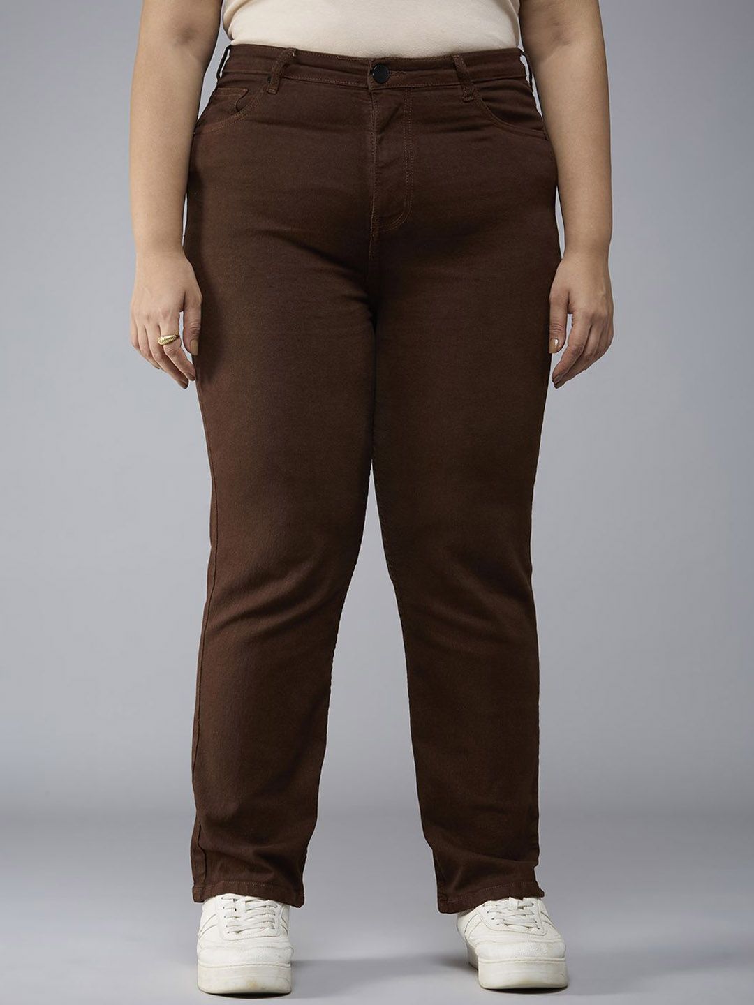 Style Quotient Plus Size Women Straight Fit High-Rise Stretchable Jeans
