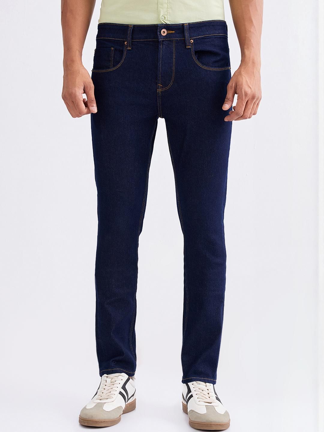 SPYKAR Men Blue Cotton Slim Fit Low-Rise Jeans