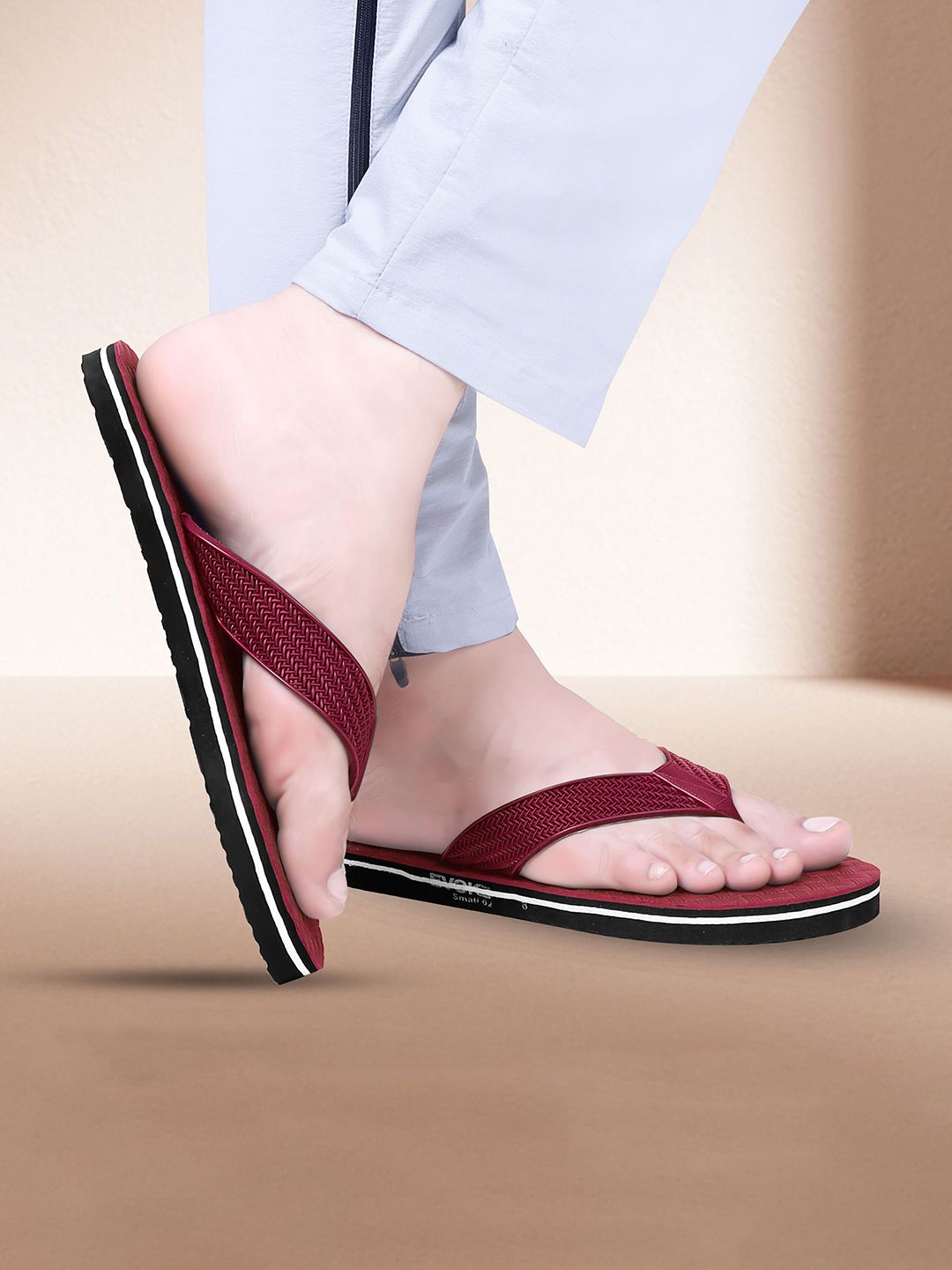 RICHALE Men Self Design Thong Flip-Flops