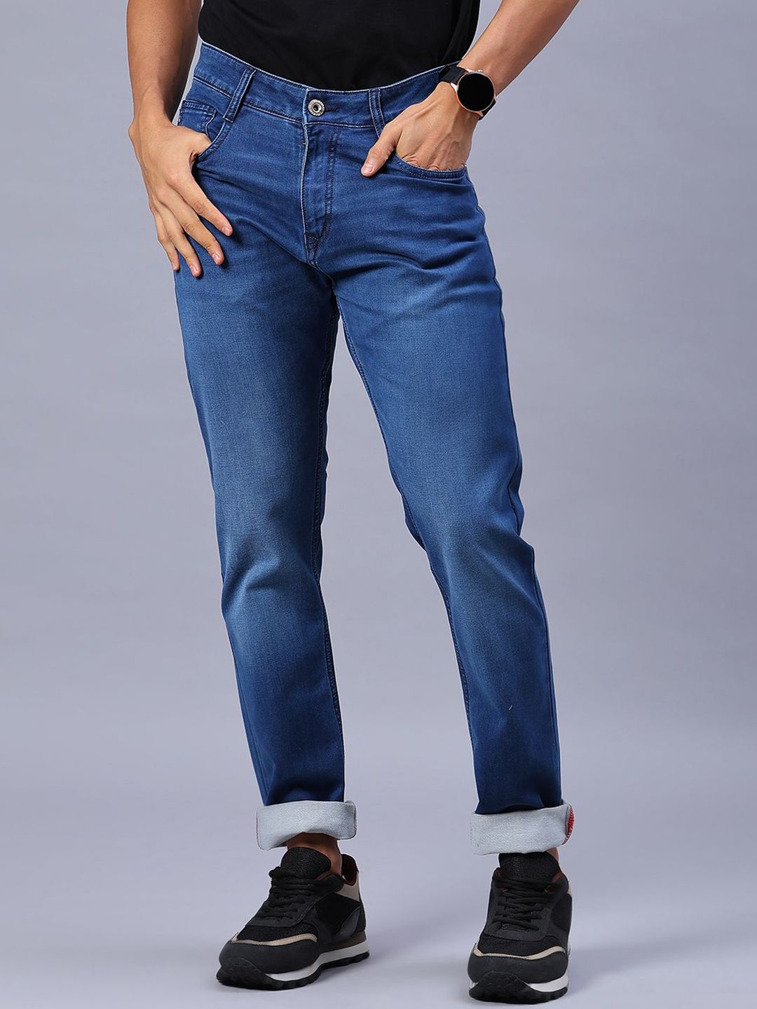 V-Mart Men Regular Fit Mid-Rise Light Fade Stretchable Jeans