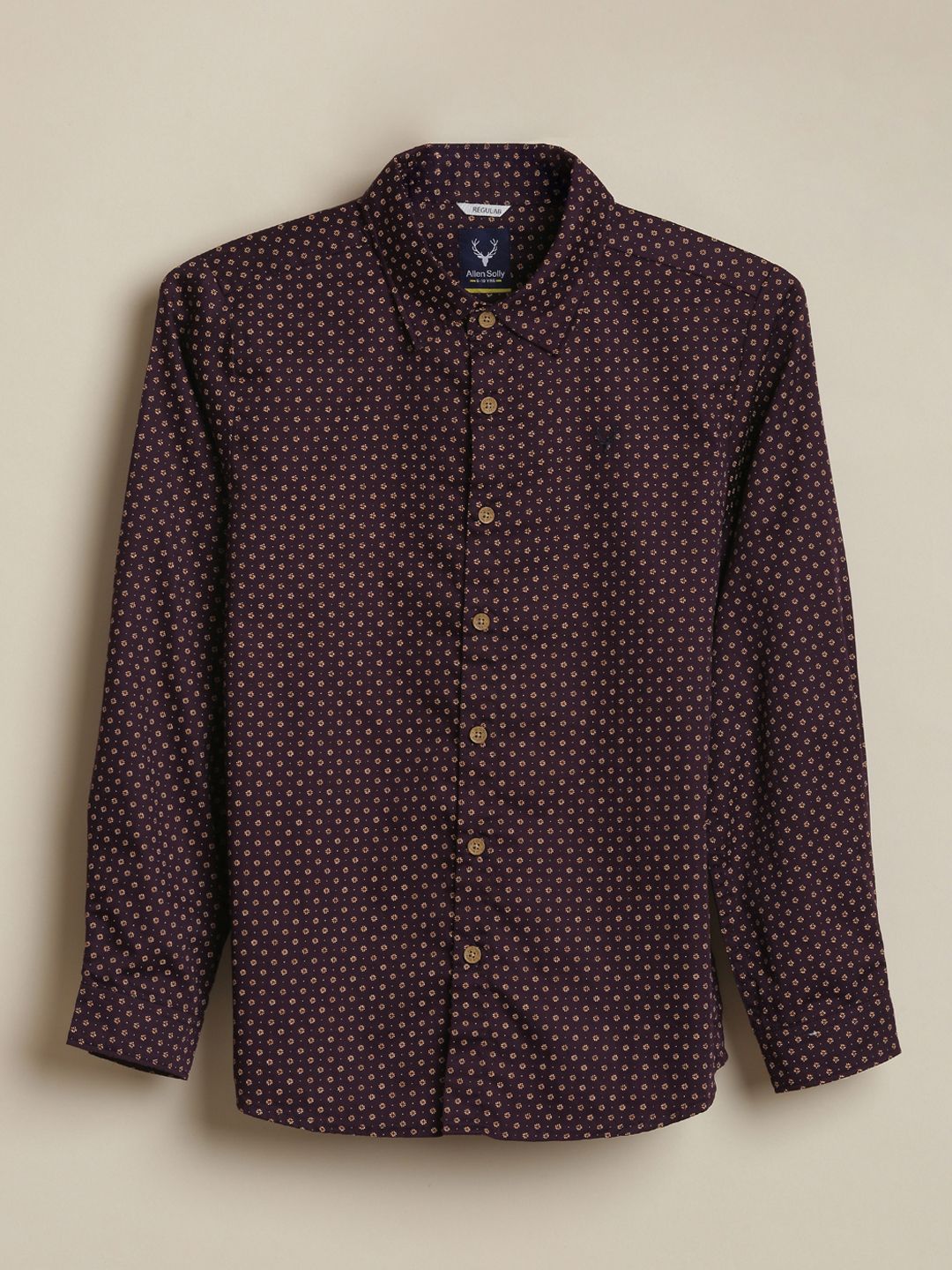 Allen Solly Junior Allen Solly Junior Boys Geometric Printed Spread Collar Pure Cotton Casual Shirt
