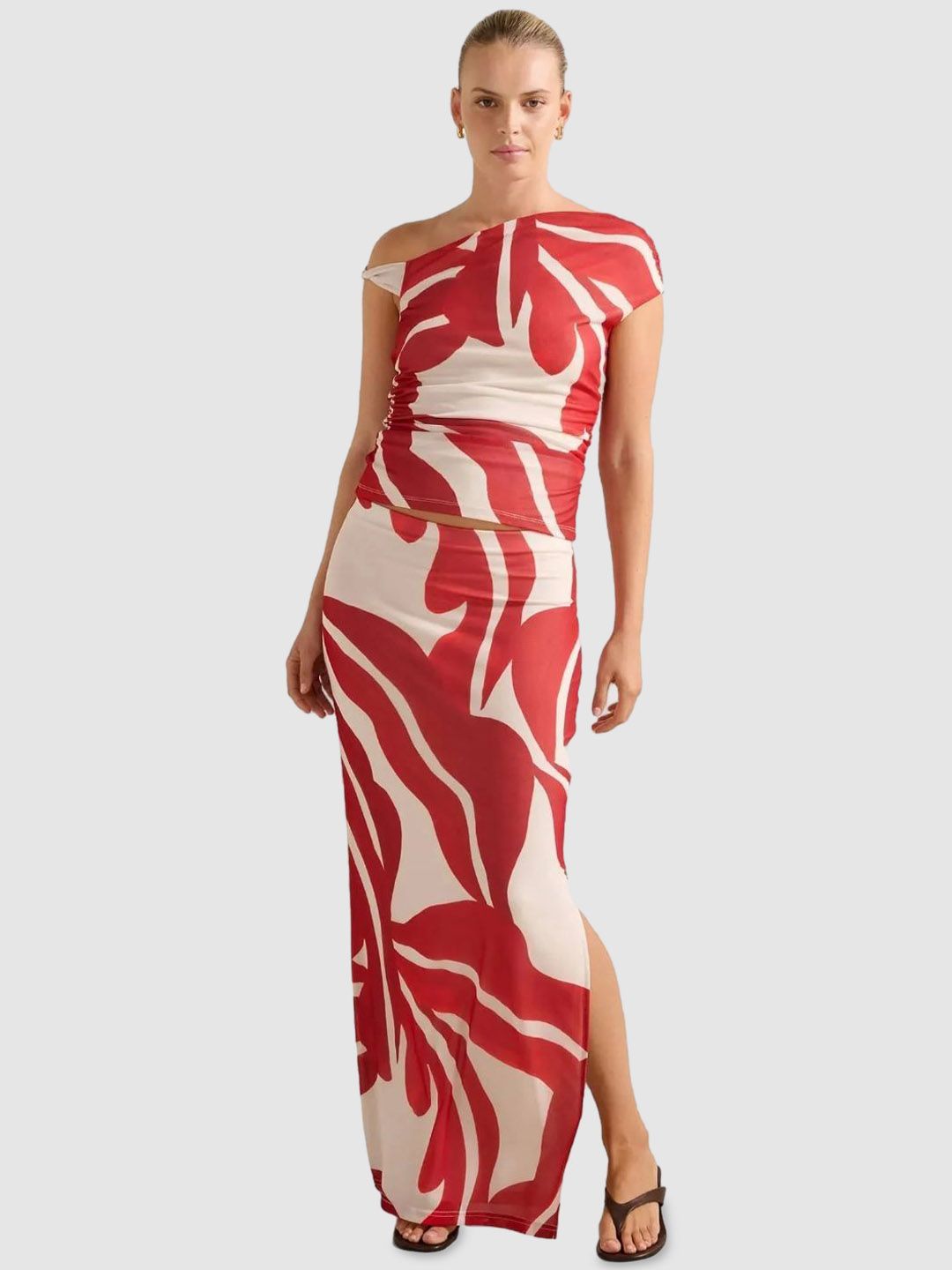 Printed Straight Maxi Skirt