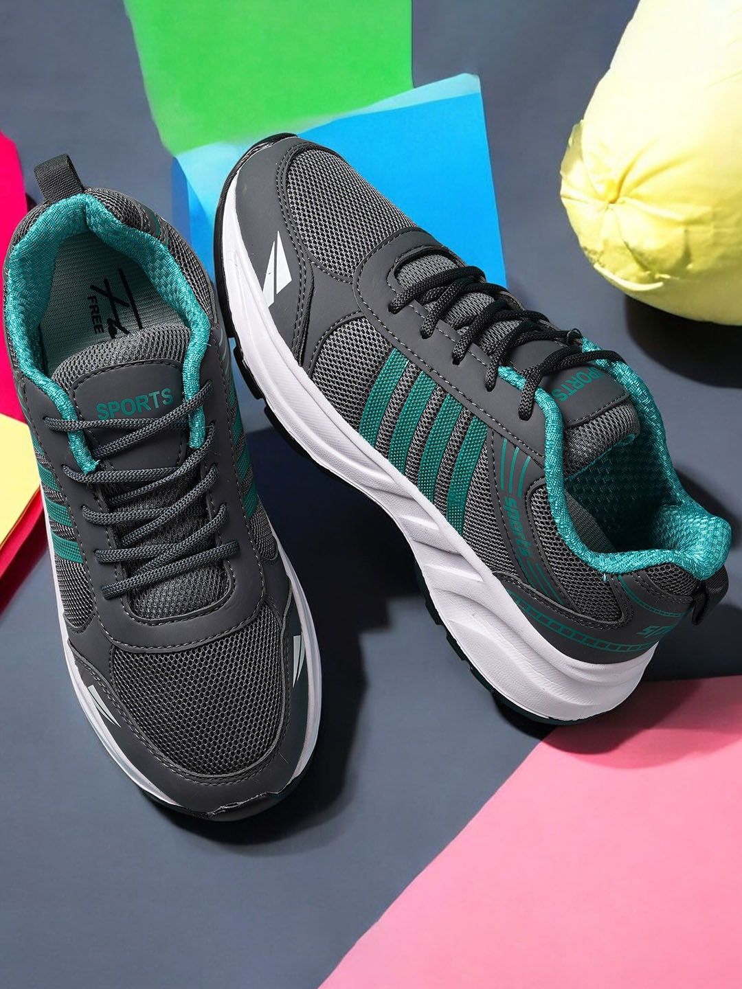 Spotwalk Men Lace-Ups Round Toe Running Shoes