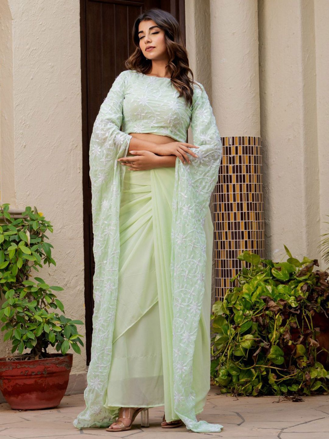 HOUSE OF JAMOTI Embroidered Ready to Wear Ethnic Lehenga & Skirt Set