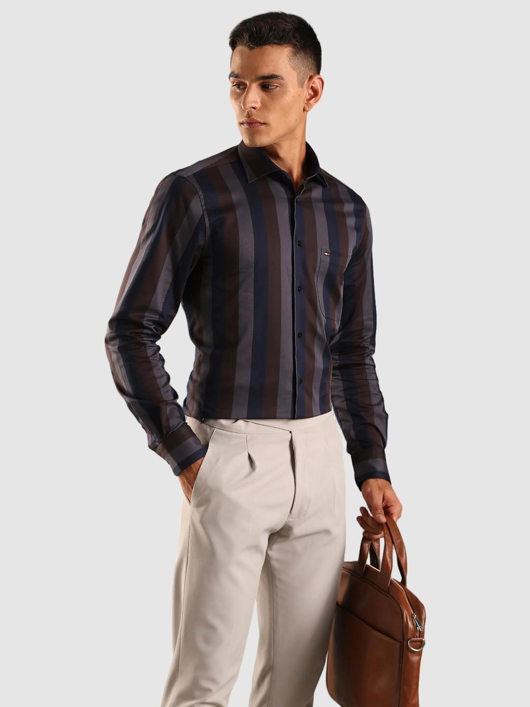 Tommy Hilfiger Striped Cotton Formal Shirt