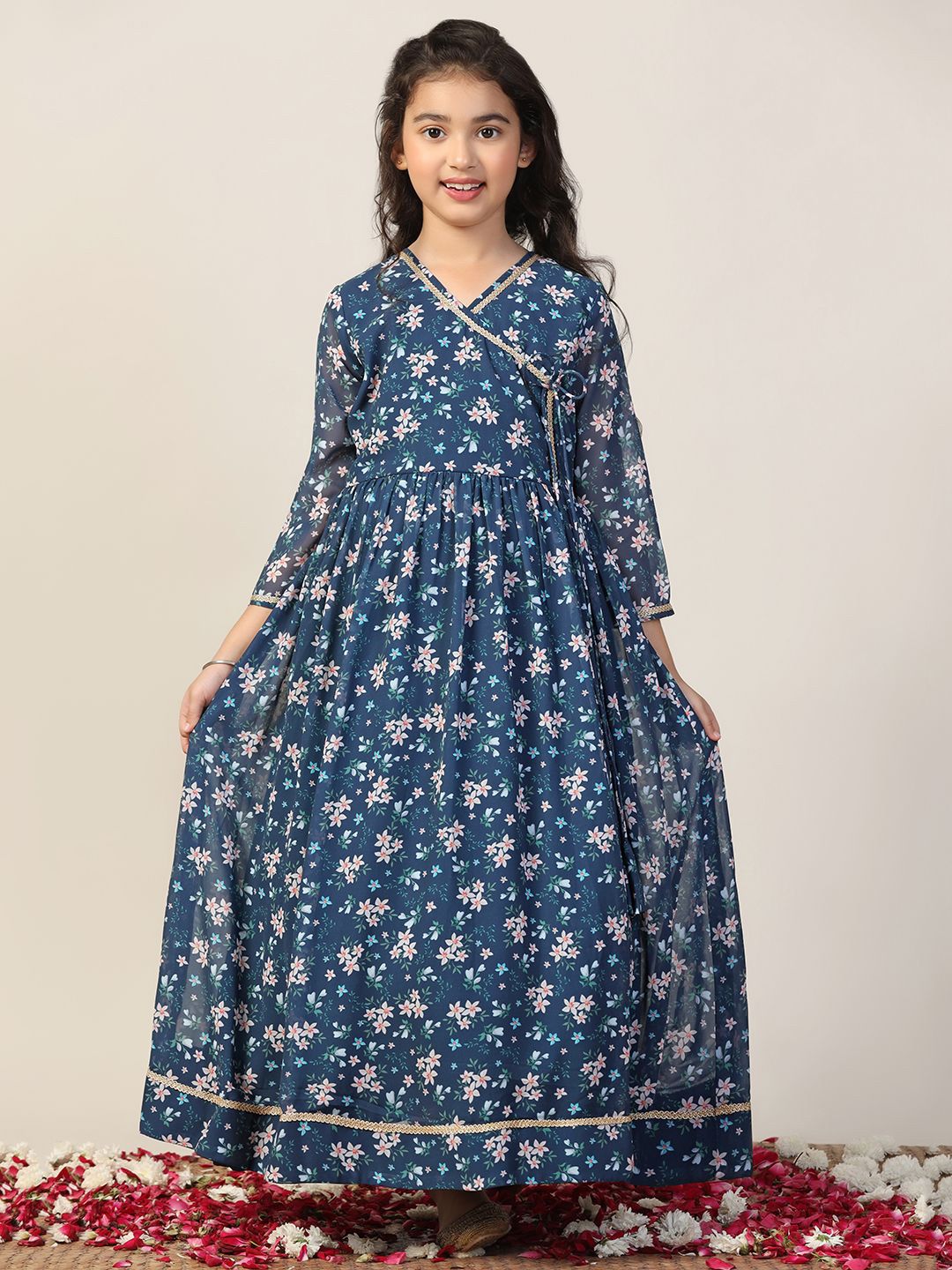 chinese dress ladies Petal and Pup Women's Ciao Ruffles Maxi Satin Dress