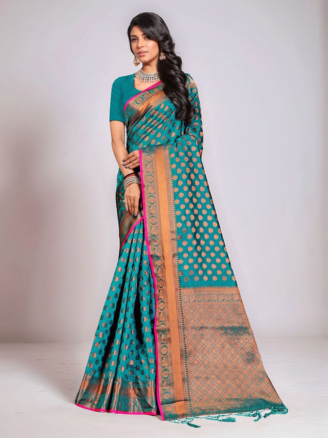 Anouk Rustic Ethnic Motifs Woven Design Zari Banarasi Saree