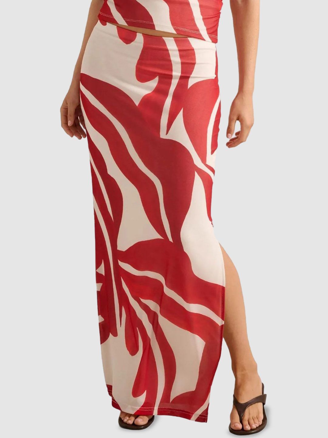 Printed Straight Maxi Skirt