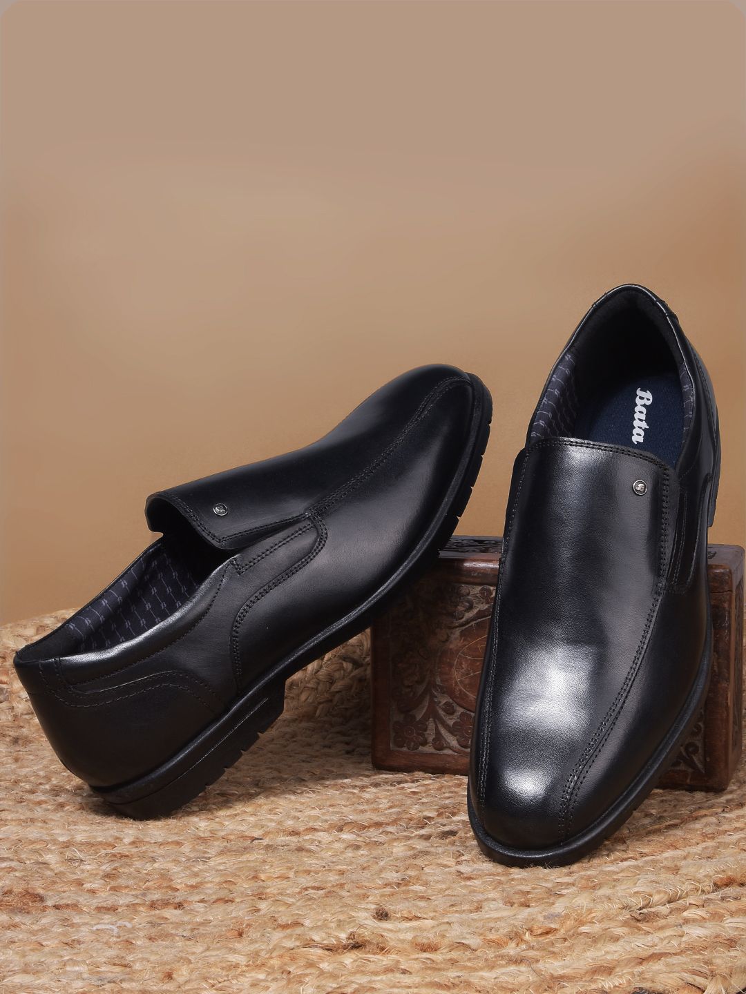 Bata Men Round Toe Formal Slip-Ons