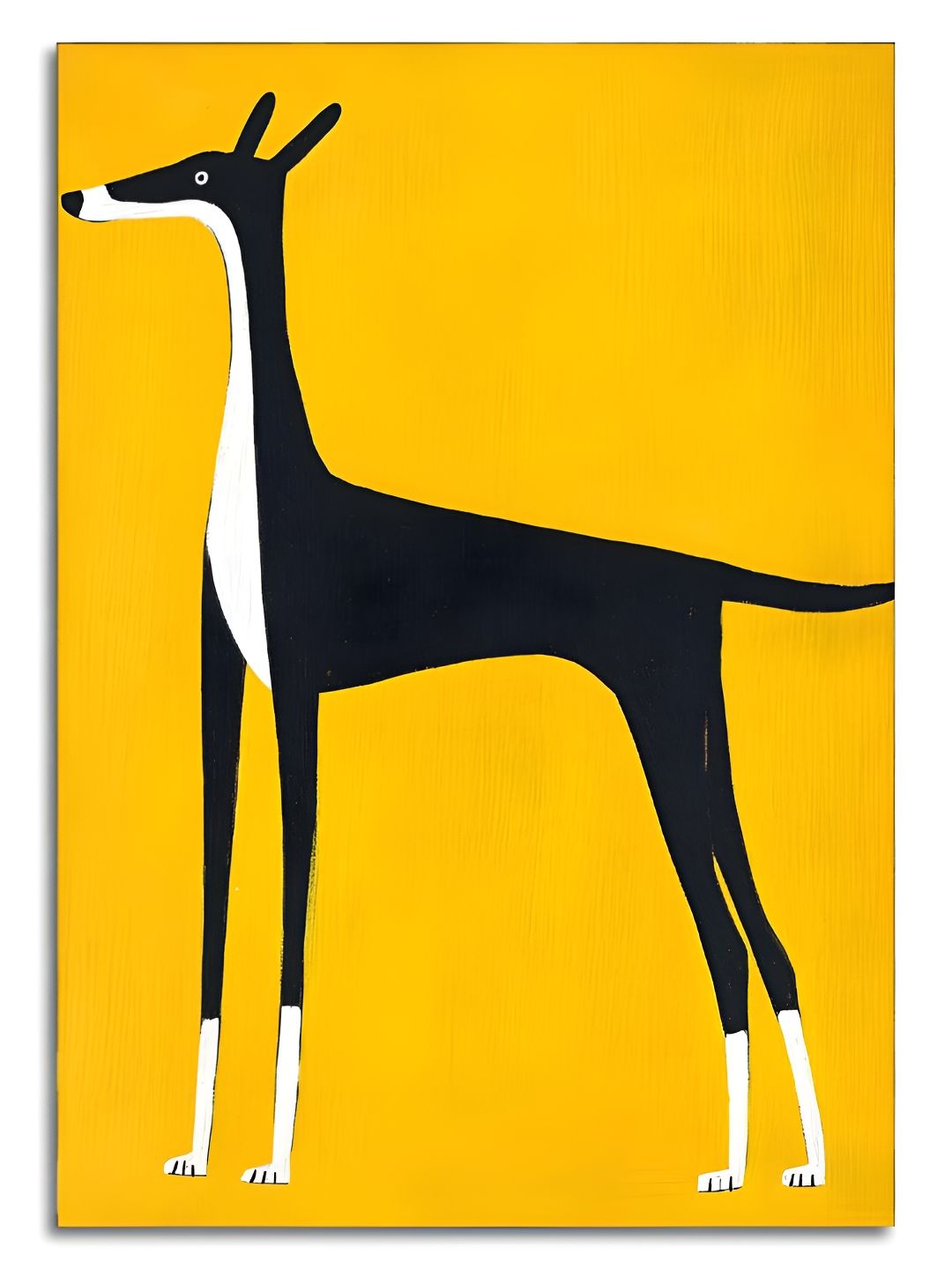 Craftnest creations Yellow & Black Single Piece Canvas Birds and Animals Wall Paintings