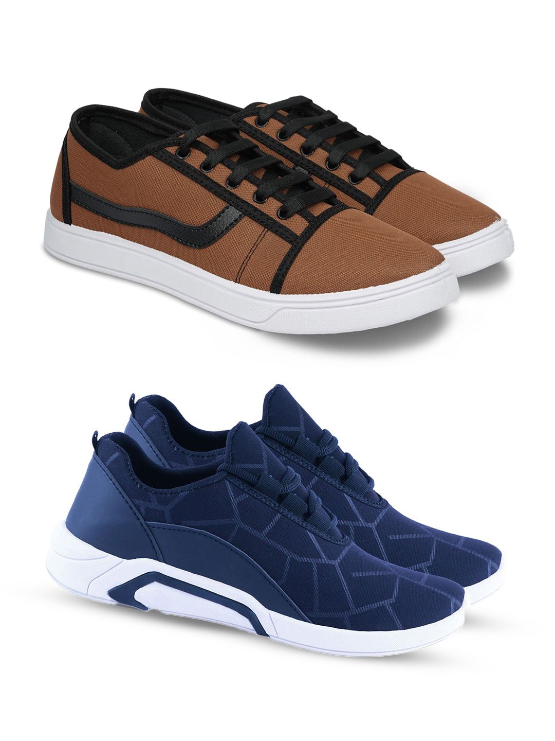 Spotwalk Men Pack of 2 Mesh Running Shoes