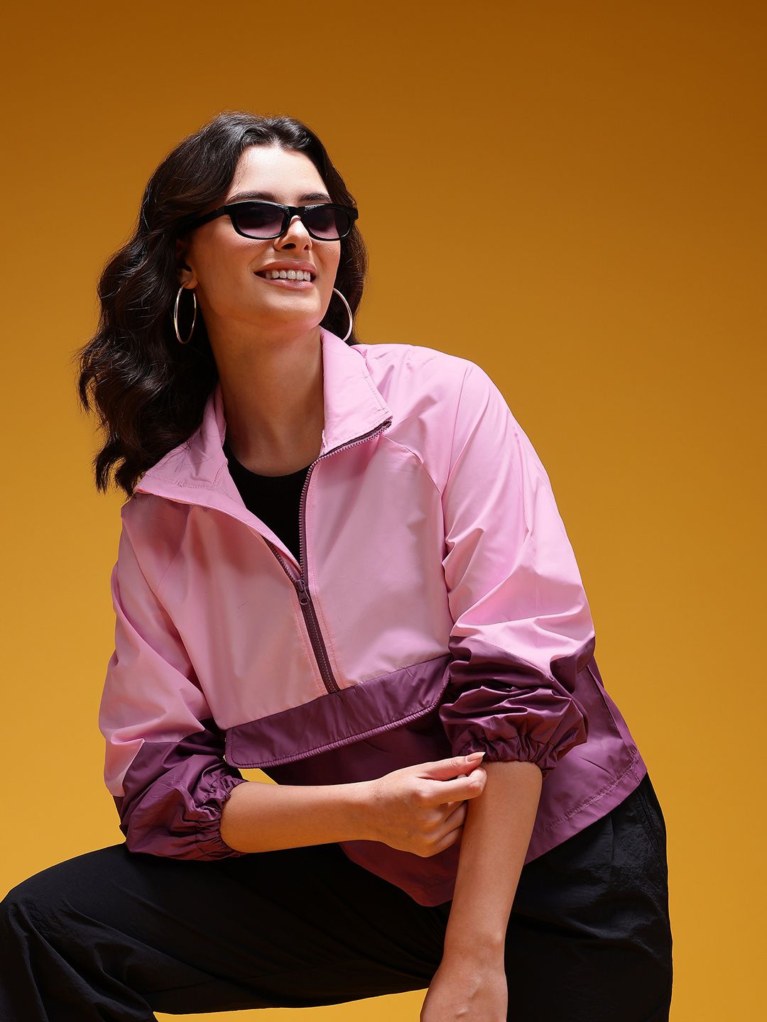 HERE&NOW Colourblocked Windcheater Tailored Jacket