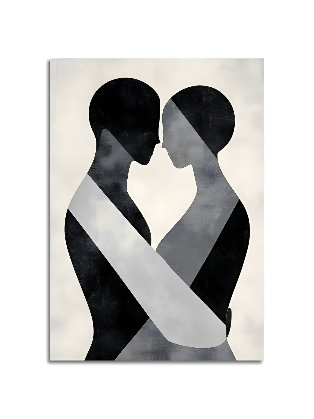 Craftnest creations Grey & Black Single Piece Canvas Abstract Wall Paintings