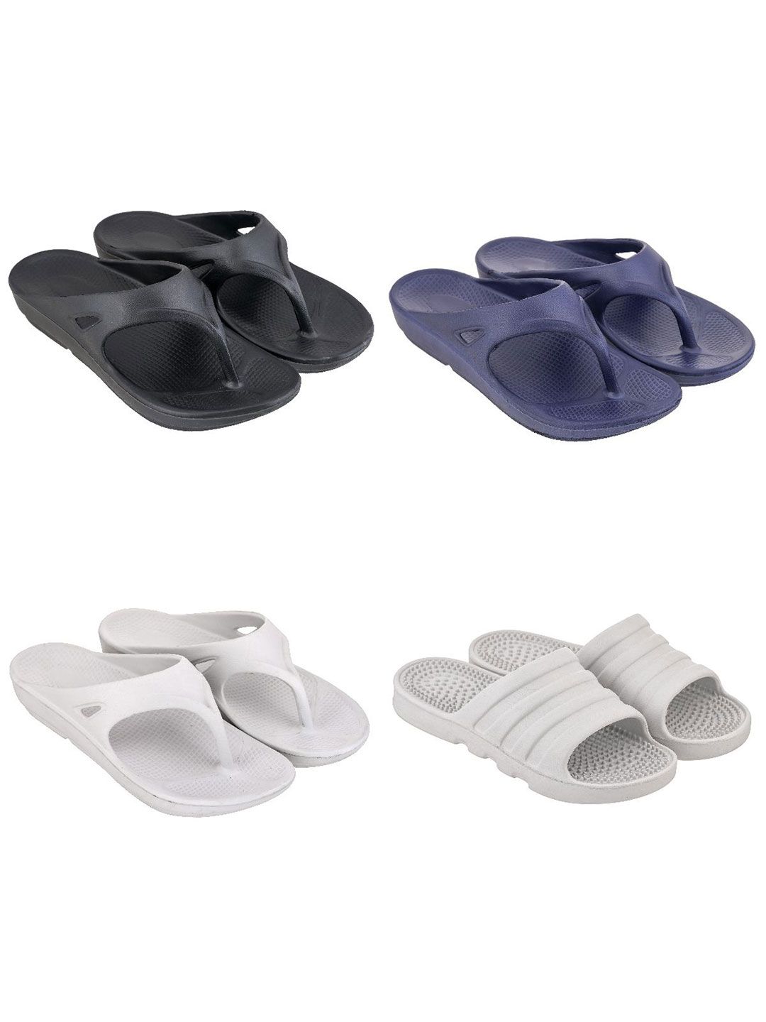 Feel alive Men Set Of 4 Ultra-Comfortable & Lightweight Thong Flip-Flops