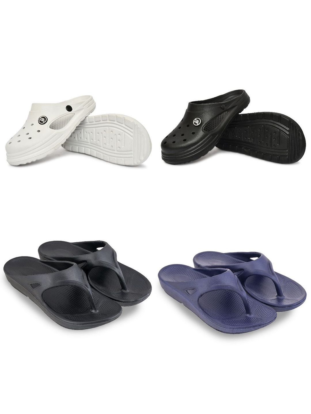 Feel alive Men Set Of 4 Ultra-Comfortable Lightweight Clogs