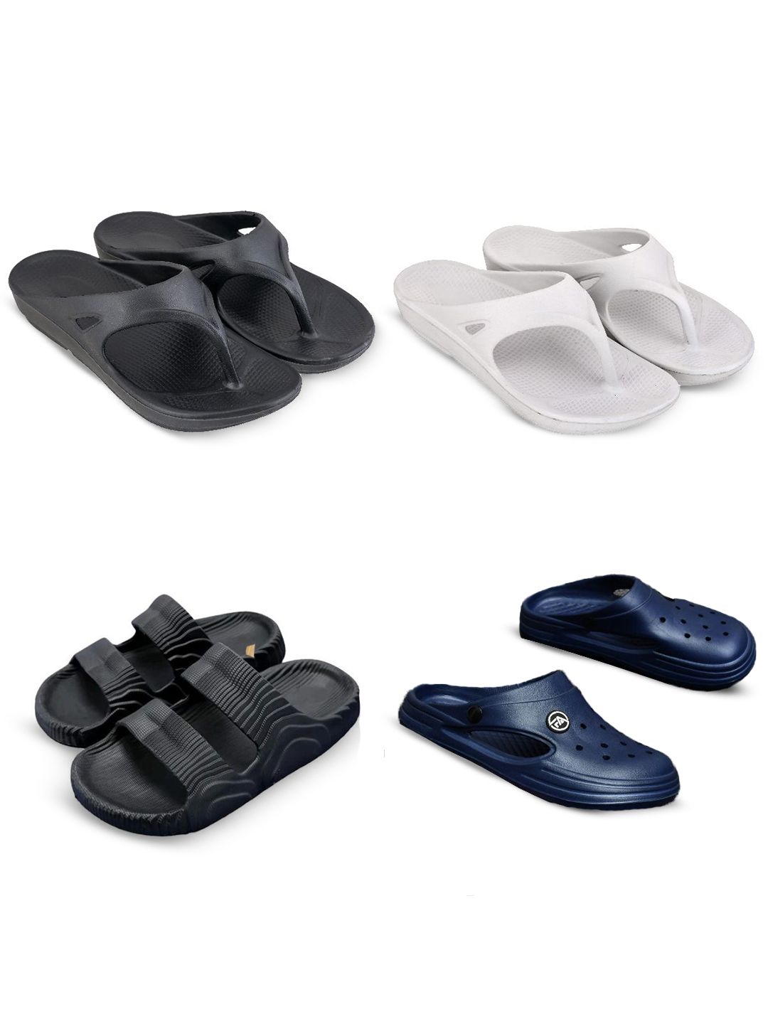 Feel alive Set Of 4 Ultra-Comfortable Lightweight Thong Flip-Flops