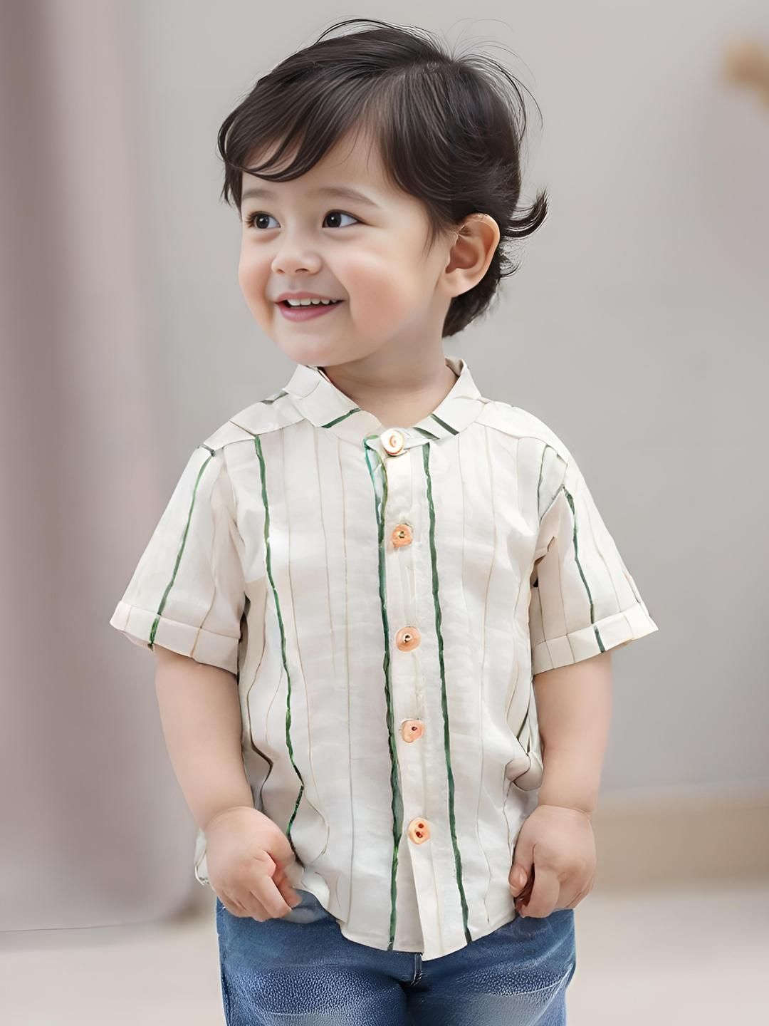 KIDGARB Boys Printed Polycotton Short Sleeves Casual Shirt