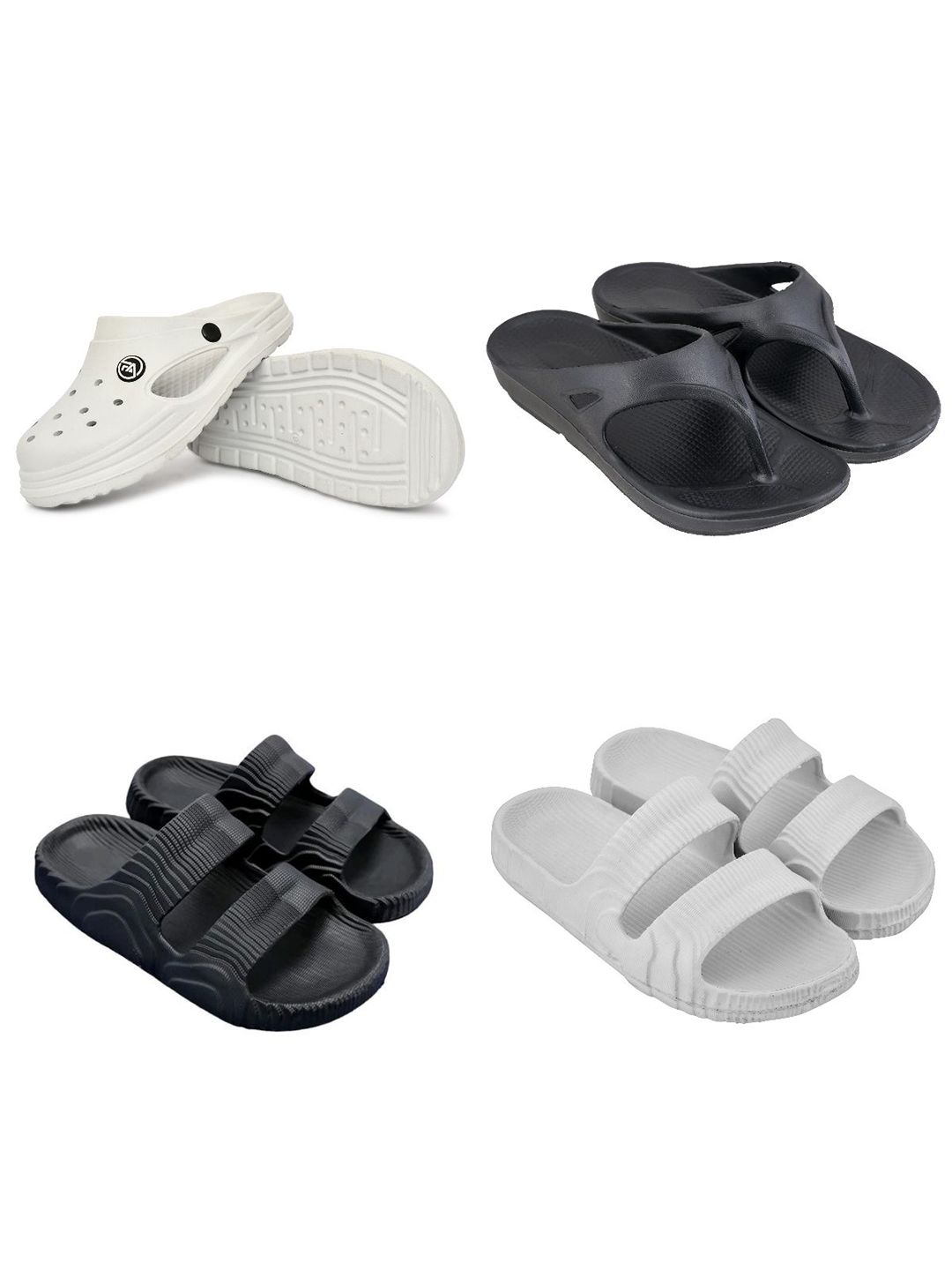 Feel alive Set Of 4 Ultra-Comfortable Lightweight Thong Flip-Flops