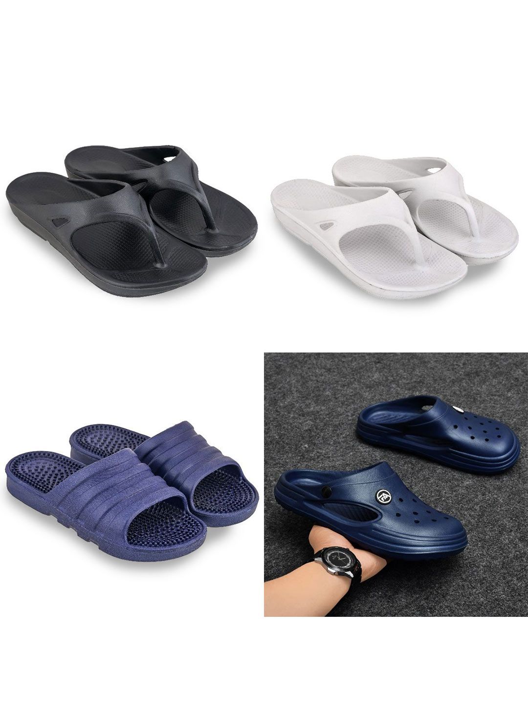 Feel alive Set Of 4 Ultra-Comfortable Lightweight Thong Flip-Flops